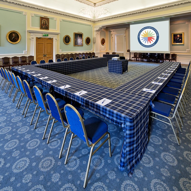 Boardroom Set-Up in the Playfair Hall